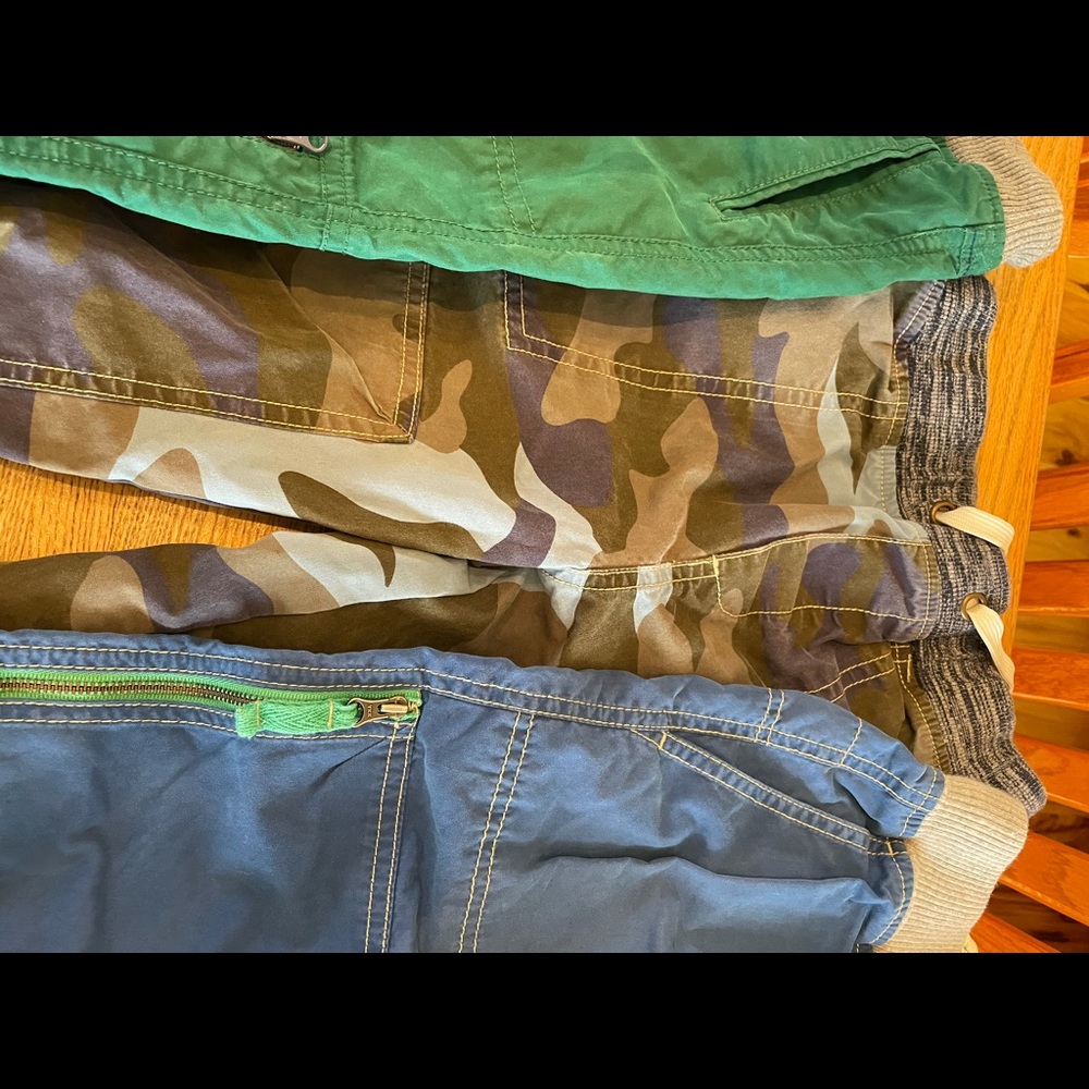 Three pair boys Boden zip off pants